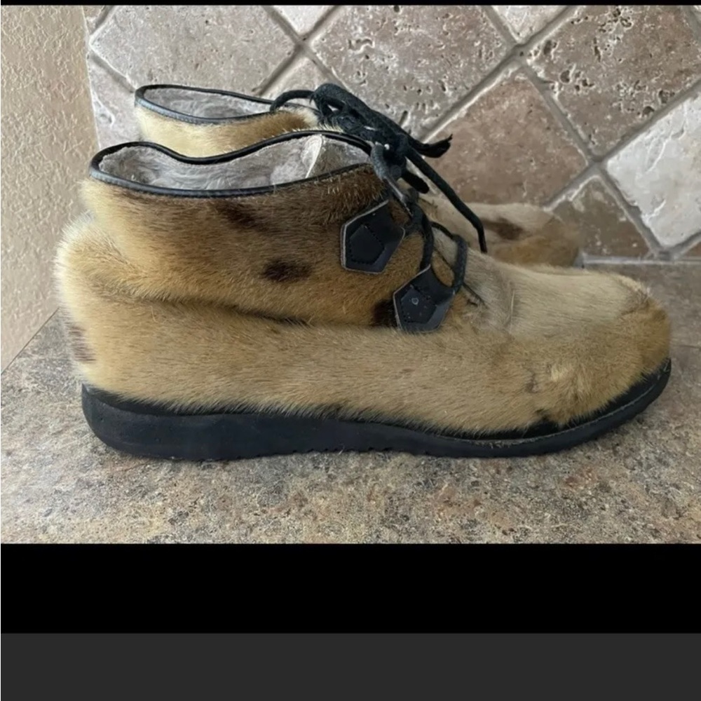 vintage capitol fur ankle boots made in canada Size 10